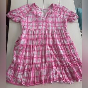 Pink Plaid Babydoll Dress